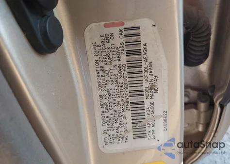 2002 Lexus Ls 430 z USA, uszkodzony, nr VIN JTHBN30F920067360